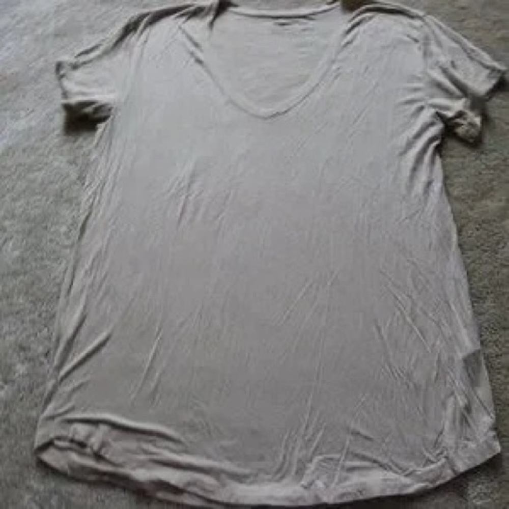 Women's V-Neck Beige Top